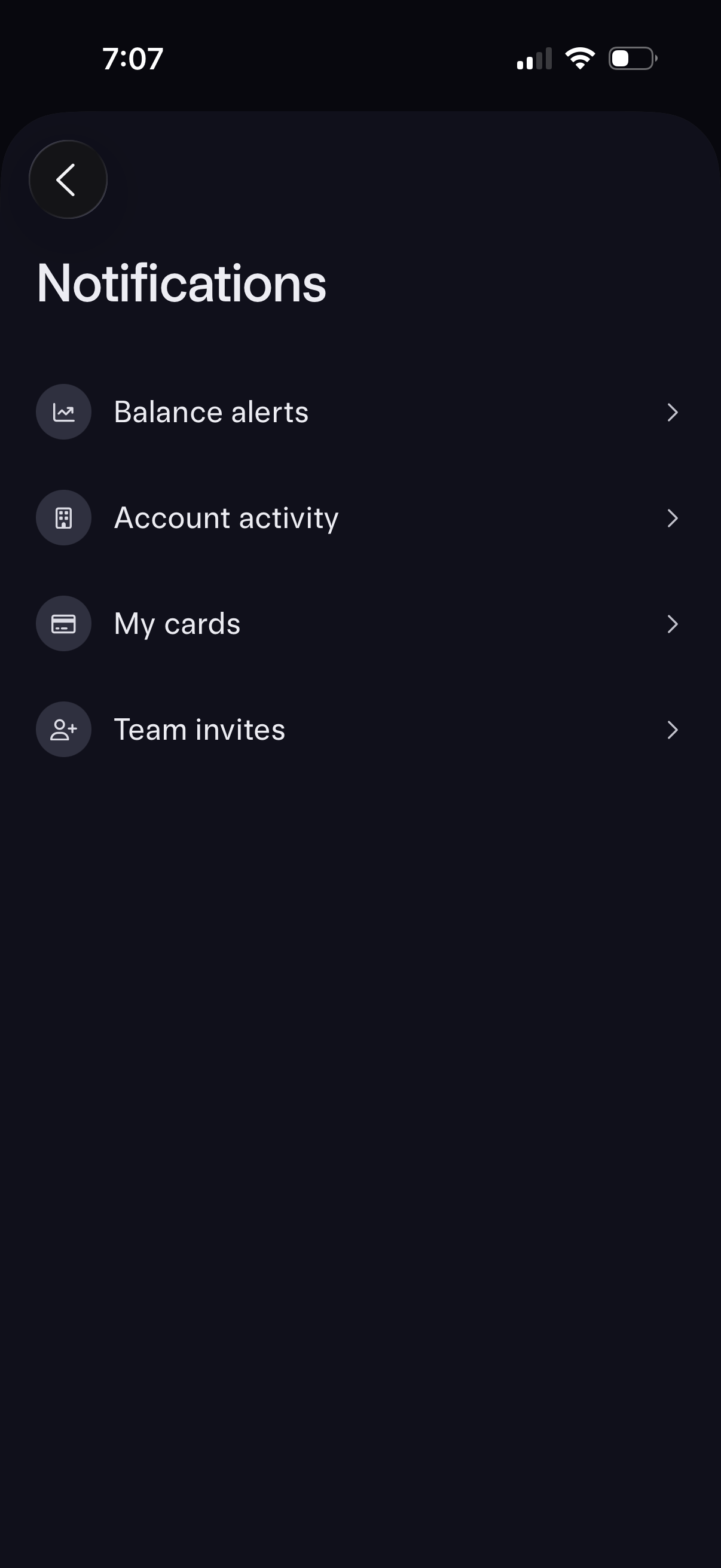 mercury notifications screenshot